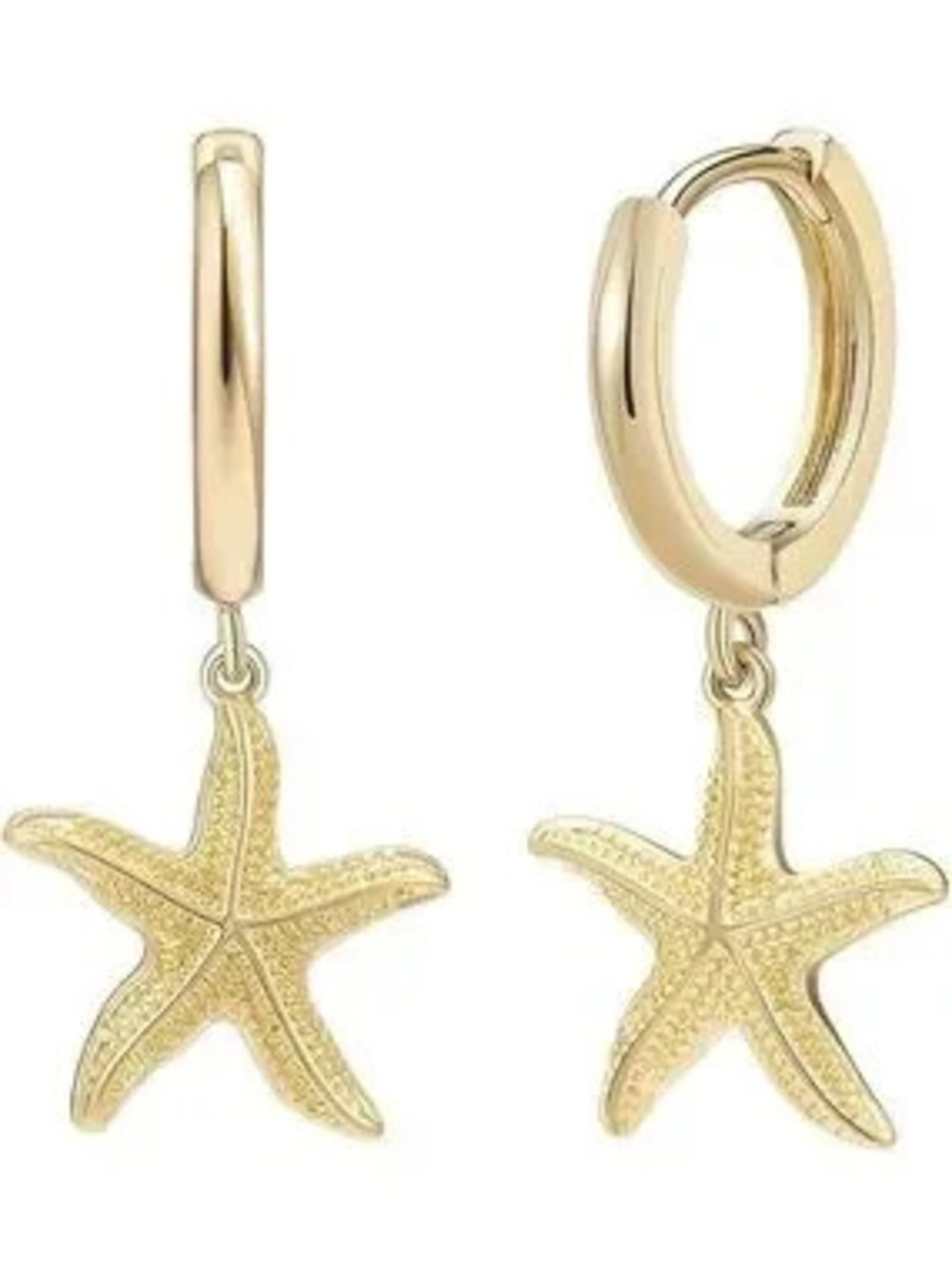 Anthropologie Gold Starfish Huggie Earrings